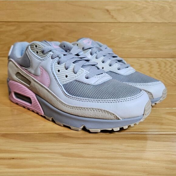 Nike Air Max 90 Vast Grey Pink Wolf Grey Mens Shoe Sneaker CW7483-001 - Picture 2 of 11